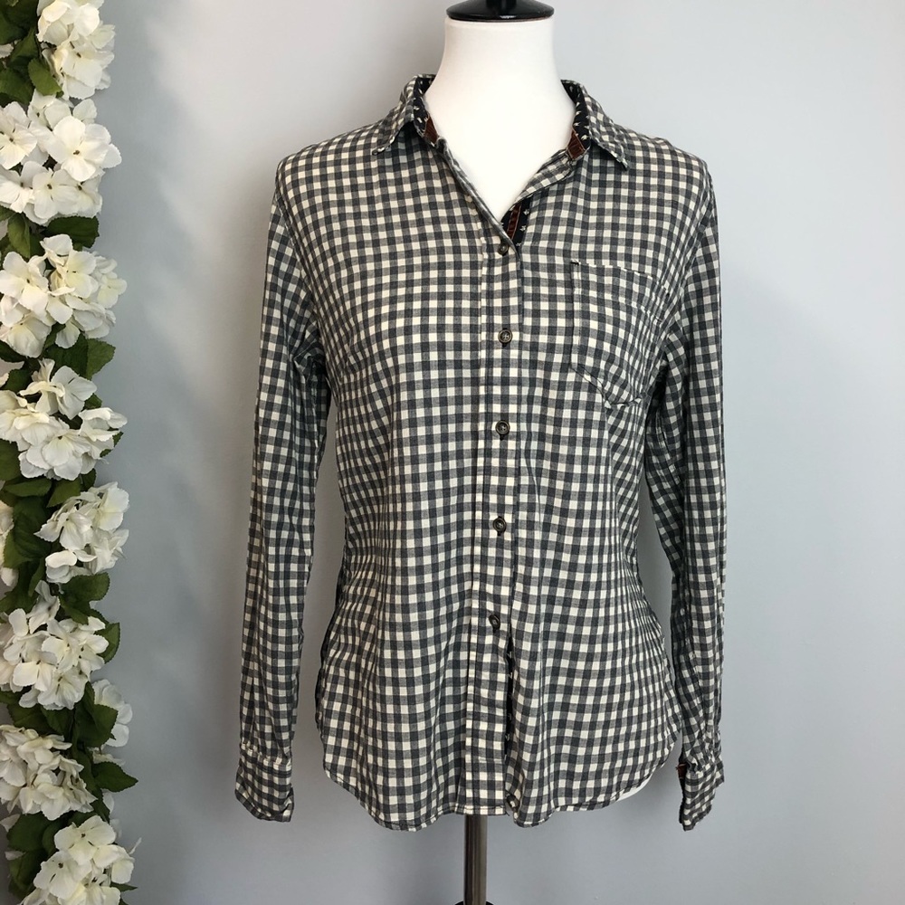 JACHS Girlfriend Gingham Button Down Shirt